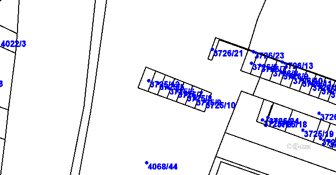 Parcela st. 3725/6 v KÚ Soběslav, Katastrální mapa