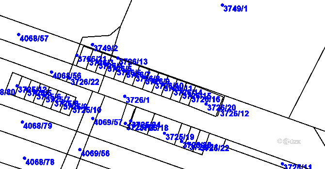 Parcela st. 3726/11 v KÚ Soběslav, Katastrální mapa