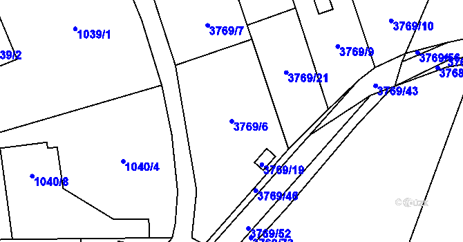 Parcela st. 3769/6 v KÚ Soběslav, Katastrální mapa