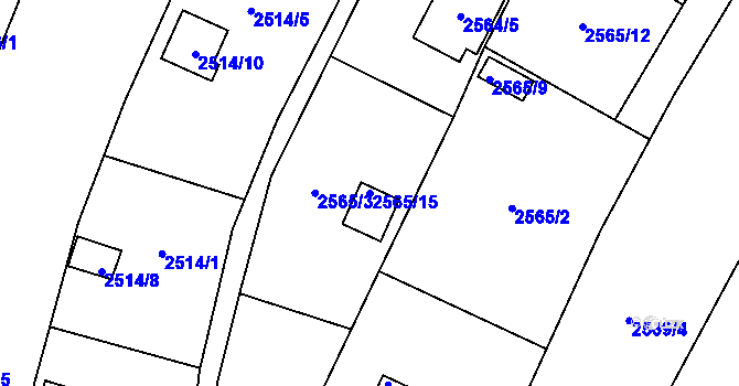 Parcela st. 2565/15 v KÚ Soběslav, Katastrální mapa