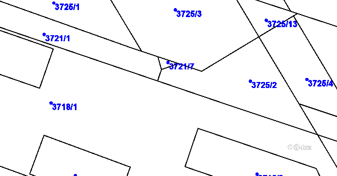 Parcela st. 3725/14 v KÚ Soběslav, Katastrální mapa