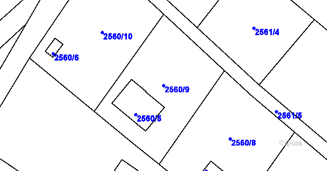 Parcela st. 2560/9 v KÚ Soběslav, Katastrální mapa