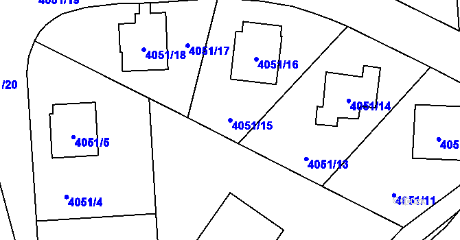 Parcela st. 4051/15 v KÚ Soběslav, Katastrální mapa