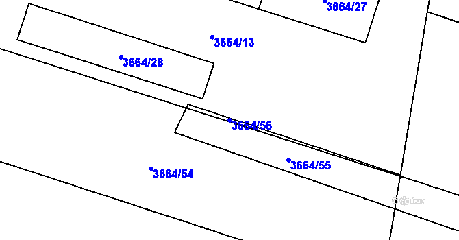 Parcela st. 3664/56 v KÚ Soběslav, Katastrální mapa