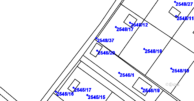 Parcela st. 2546/20 v KÚ Soběslav, Katastrální mapa