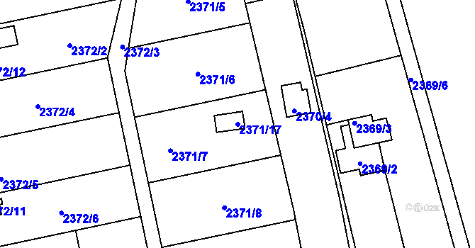 Parcela st. 2371/17 v KÚ Soběslav, Katastrální mapa