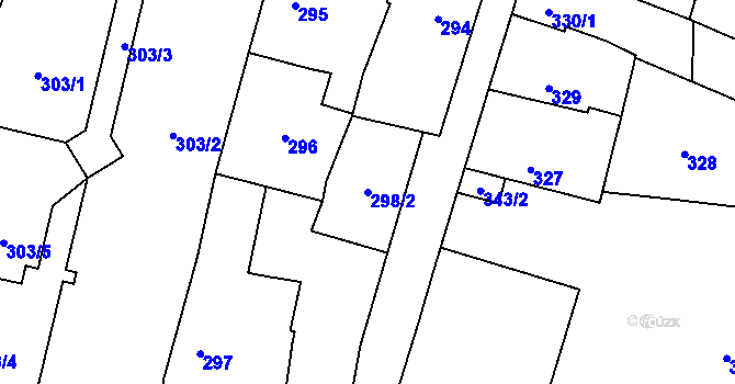 Parcela st. 298/2 v KÚ Soběslav, Katastrální mapa