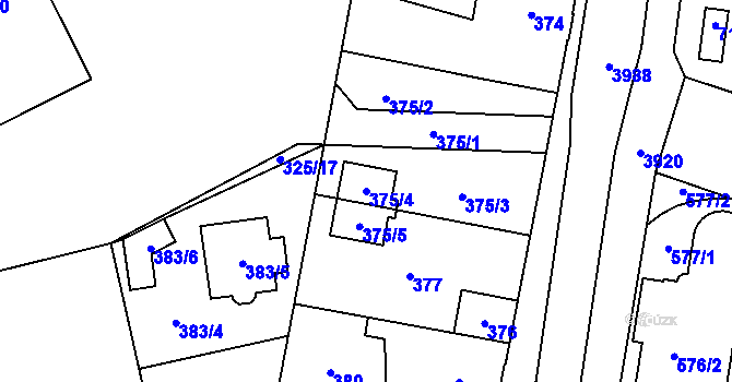 Parcela st. 375/4 v KÚ Soběslav, Katastrální mapa