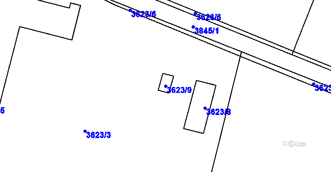 Parcela st. 3623/9 v KÚ Soběslav, Katastrální mapa