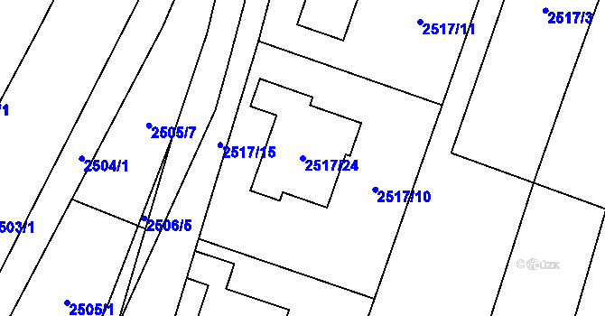 Parcela st. 2517/24 v KÚ Soběslav, Katastrální mapa