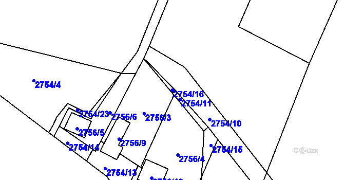 Parcela st. 2754/16 v KÚ Soběslav, Katastrální mapa