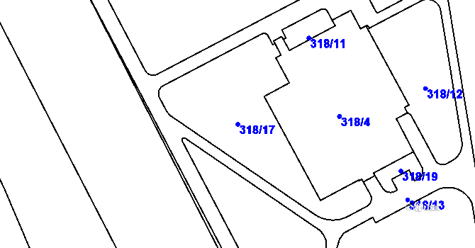 Parcela st. 318/17 v KÚ Soběslav, Katastrální mapa