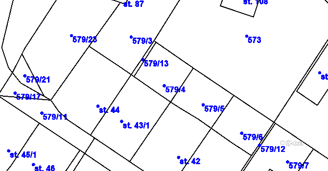 Parcela st. 579/4 v KÚ Chlebov, Katastrální mapa