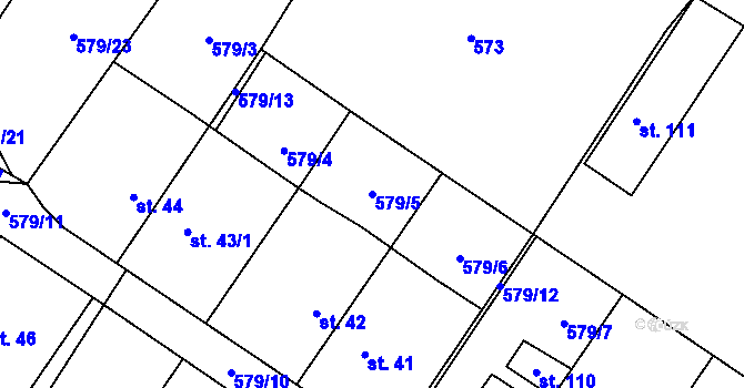 Parcela st. 579/5 v KÚ Chlebov, Katastrální mapa