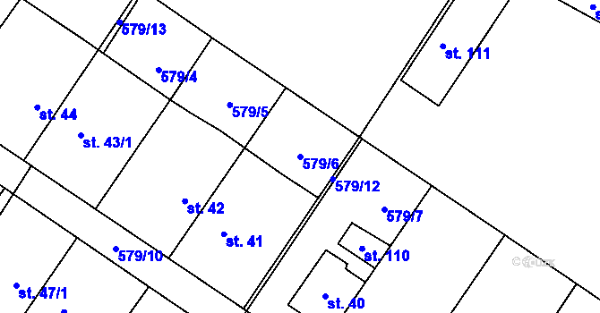 Parcela st. 579/6 v KÚ Chlebov, Katastrální mapa