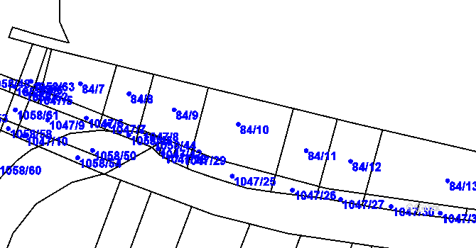 Parcela st. 84/10 v KÚ Chlebov, Katastrální mapa
