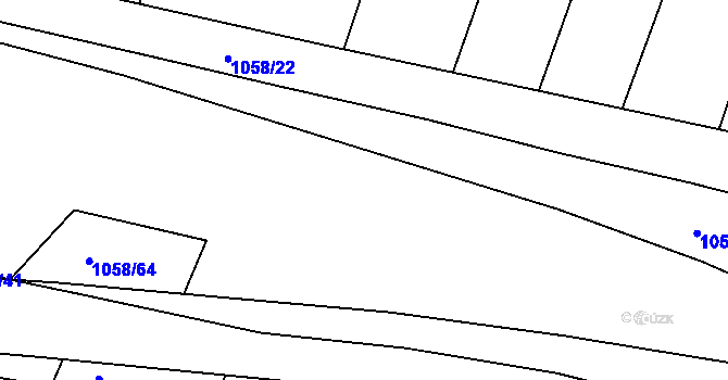 Parcela st. 1058/23 v KÚ Chlebov, Katastrální mapa