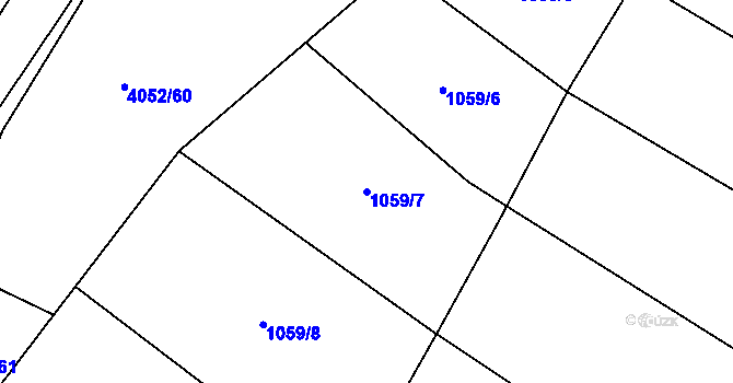 Parcela st. 1059/7 v KÚ Chlebov, Katastrální mapa
