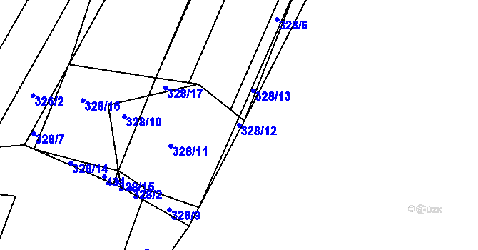 Parcela st. 328/12 v KÚ Chlebov, Katastrální mapa