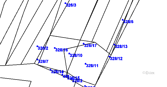 Parcela st. 328/17 v KÚ Chlebov, Katastrální mapa