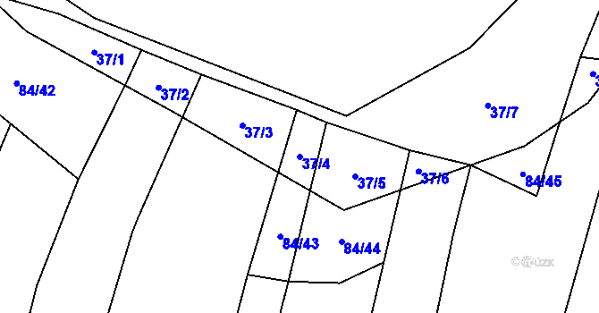 Parcela st. 37/4 v KÚ Chlebov, Katastrální mapa