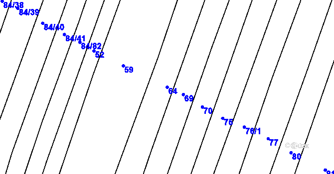 Parcela st. 64 v KÚ Chlebov, Katastrální mapa