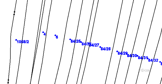 Parcela st. 84/26 v KÚ Chlebov, Katastrální mapa