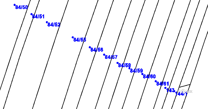 Parcela st. 84/57 v KÚ Chlebov, Katastrální mapa