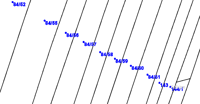 Parcela st. 84/58 v KÚ Chlebov, Katastrální mapa