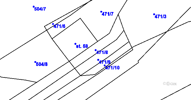 Parcela st. 471/8 v KÚ Chlebov, Katastrální mapa