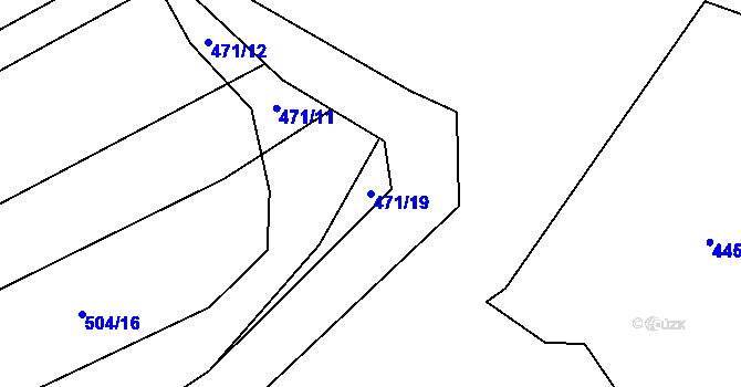 Parcela st. 471/19 v KÚ Chlebov, Katastrální mapa