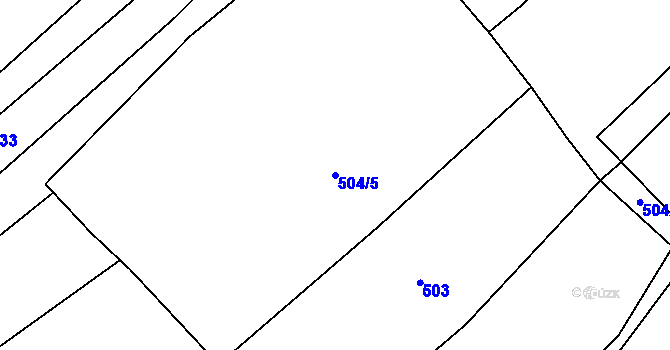 Parcela st. 504/5 v KÚ Chlebov, Katastrální mapa