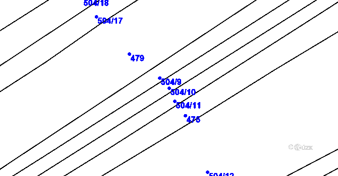 Parcela st. 504/10 v KÚ Chlebov, Katastrální mapa