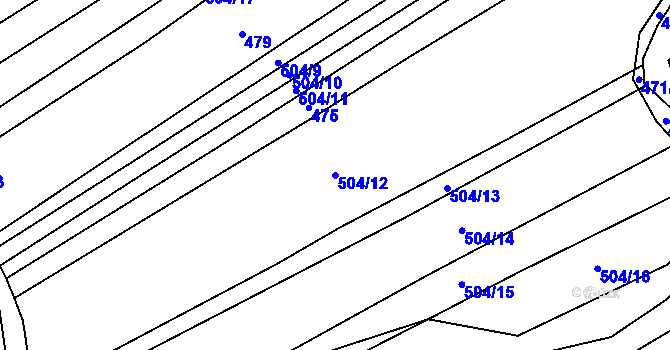 Parcela st. 504/12 v KÚ Chlebov, Katastrální mapa