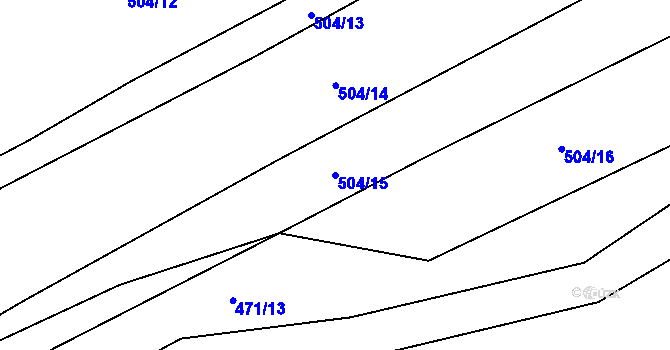 Parcela st. 504/15 v KÚ Chlebov, Katastrální mapa