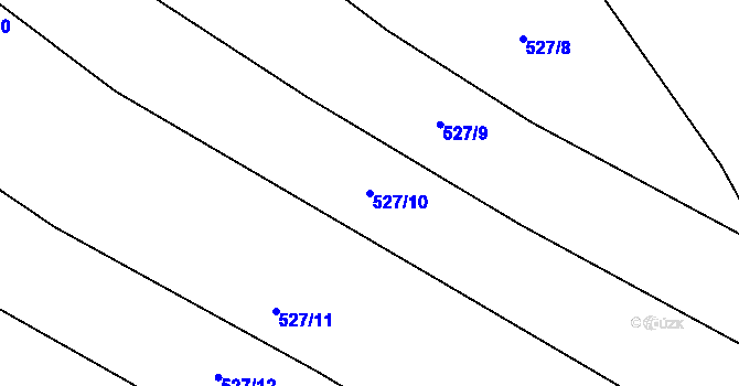 Parcela st. 527/10 v KÚ Chlebov, Katastrální mapa