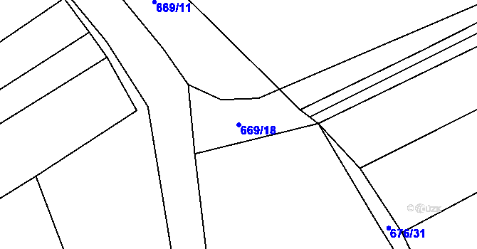 Parcela st. 669/18 v KÚ Chlebov, Katastrální mapa