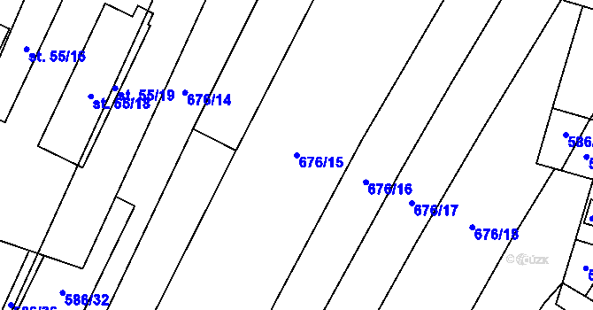Parcela st. 676/15 v KÚ Chlebov, Katastrální mapa