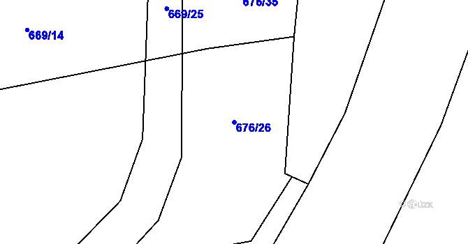Parcela st. 676/26 v KÚ Chlebov, Katastrální mapa