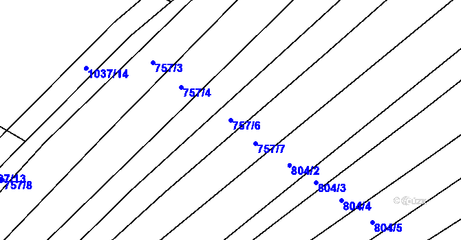 Parcela st. 757/6 v KÚ Chlebov, Katastrální mapa