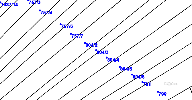 Parcela st. 804/3 v KÚ Chlebov, Katastrální mapa