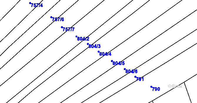 Parcela st. 804/4 v KÚ Chlebov, Katastrální mapa