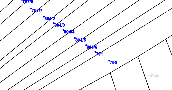 Parcela st. 804/6 v KÚ Chlebov, Katastrální mapa