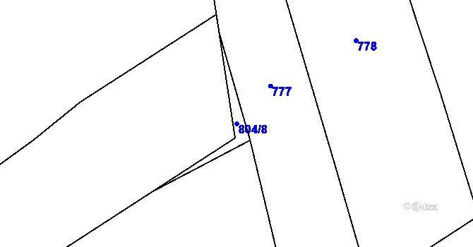 Parcela st. 804/8 v KÚ Chlebov, Katastrální mapa