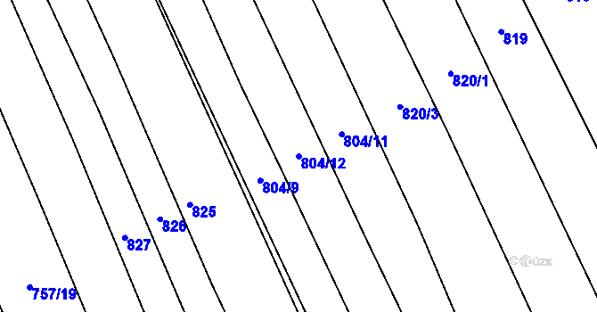 Parcela st. 804/12 v KÚ Chlebov, Katastrální mapa