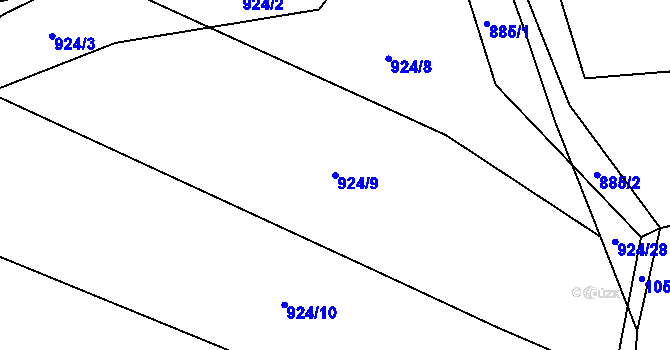 Parcela st. 924/9 v KÚ Chlebov, Katastrální mapa