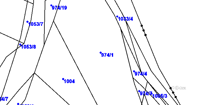 Parcela st. 974/1 v KÚ Chlebov, Katastrální mapa