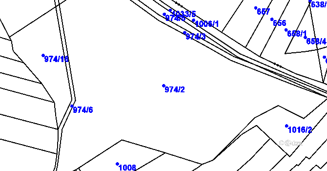 Parcela st. 974/2 v KÚ Chlebov, Katastrální mapa