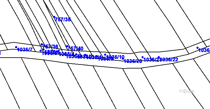 Parcela st. 1036/10 v KÚ Chlebov, Katastrální mapa