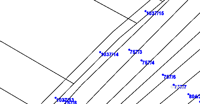 Parcela st. 1037/14 v KÚ Chlebov, Katastrální mapa